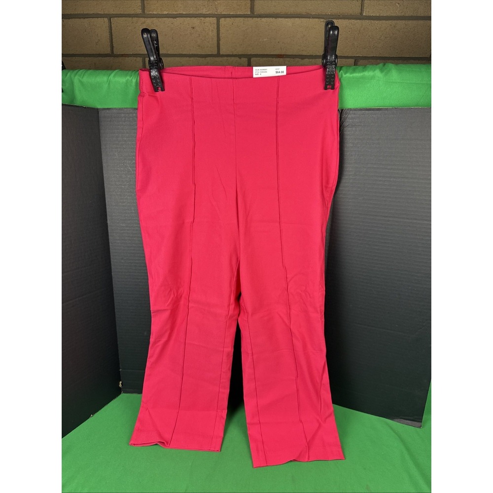 Rafaella Womens Crop Pintuck Pant Raspberry Pink RSBSG066 Size 4